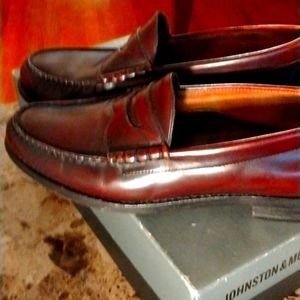 Burgundy Johnson & Murphy penny loafers